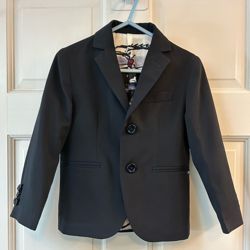 Monnalisa Hitch-Hiker Boy's Suit Jacket Coat Navy Blue Size 3